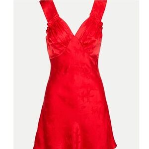 Realisation Par THE ROXY in Red Dragon XS Red Mini Silky Dress